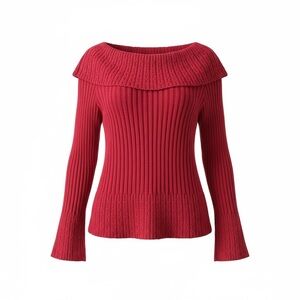 Cato Off-the-Shoulder Red Sweater